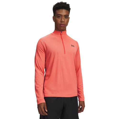 Under Armour (M, Venom Red/Black) Under Armour Mens Tech Textured Half Zip Top
