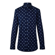 (S, Navy) Ted Baker Mens Ditsy Floral Long-Sleeved Shirt