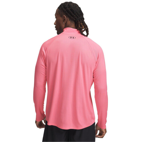 Under Armour (M, Pink) Under Armour Mens Tech Textured Half Zip Top 1