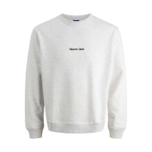 (M, White Melange) Jack And Jones Mens Crew Neck Sweatshirt