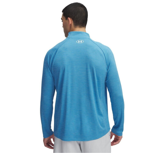 Under Armour (M, Ethereal Blue) Under Armour Mens Tech Textured Half Zip Top 1