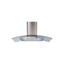 CDA 90cm Curved Glass Chimney Cooker Hood - Stainless Steel ECP92SS