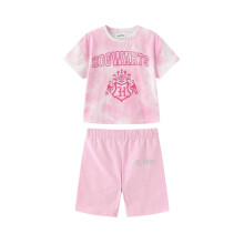 (5-6 Years, Pink) Harry Potter Childrens/Kids Hogwarts Crest T-Shirt & Shorts Set