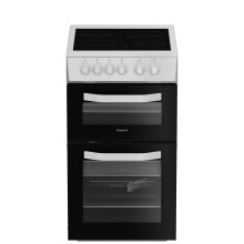 Hotpoint 50cm Electric Cooker - White HTE5VCW