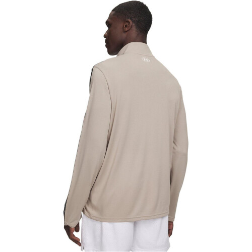 Under Armour (S, Taupe/Black/White) Under Armour Mens Tech Textured Half Zip Top 1