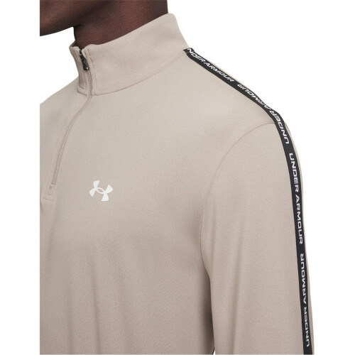 Under Armour (S, Taupe/Black/White) Under Armour Mens Tech Textured Half Zip Top 2