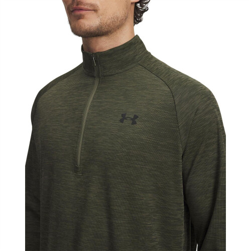 Under Armour (S, Green) Under Armour Mens Tech Textured Half Zip Top 2