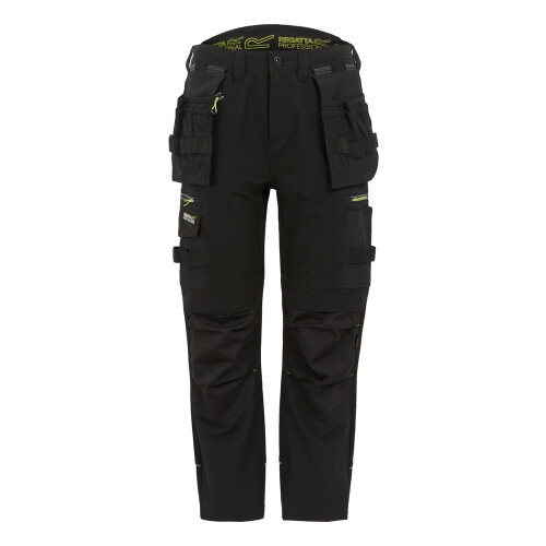 (38L, Black) Regatta Professional Mens Softshell Stretch Work Trousers
