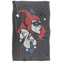 (147cm x 91cm, Multicoloured) Batman Harley Quinn Profile Soft Touch Blanket