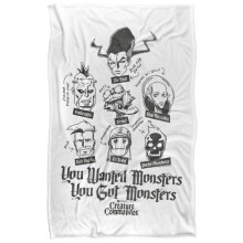 (147cm x 91cm, White) Creature Commandos You Wanted Monsters Soft Touch Blanket