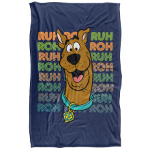 (147cm x 91cm, Multicoloured) Scooby Doo Ruh Roh Repeat Print Soft Touch Blanket
