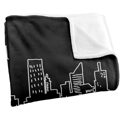 Friends (152cm x 127cm, Black) Friends Light Blueline Soft Touch Blanket 2