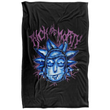 (152cm x 127cm, Black/Blue) Rick And Morty Rick Rock Soft Touch Blanket