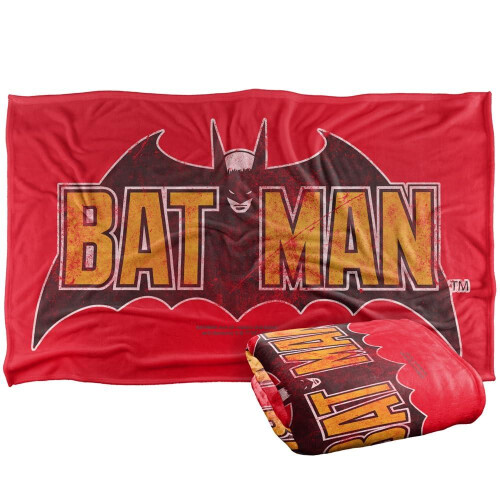 Batman (152cm x 127cm, Red) Batman Logo Supersoft Blanket 1