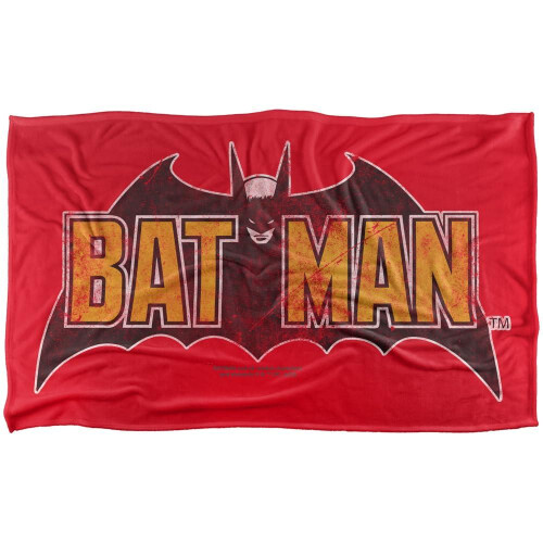 Batman (147cm x 91cm, Red) Batman Logo Supersoft Blanket