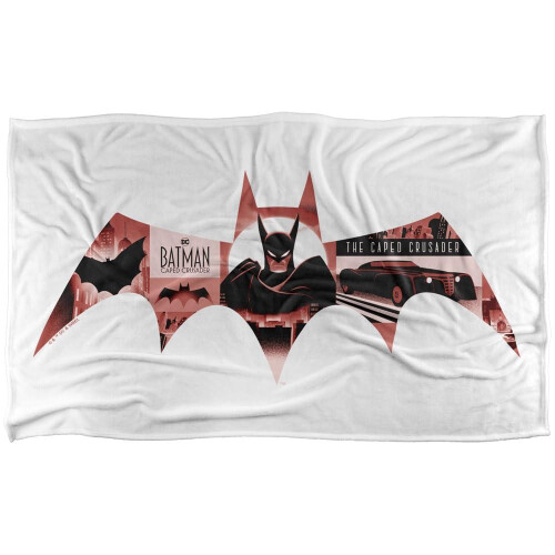 (91cm x 147cm, White) Batman: Caped Crusader Logo Soft Touch Blanket