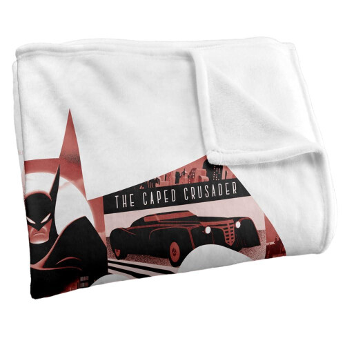 (91cm x 147cm, White) Batman: Caped Crusader Logo Soft Touch Blanket 2
