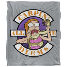 (152cm x 127cm, Multicoloured) Rick And Morty Carp En All Them Diems Blanket