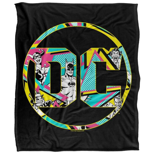 Batman (147cm x 91cm, Multicoloured) Batman DC Logo Soft Touch Blanket