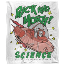 (147cm x 91cm, Multicoloured) Rick And Morty Spaceship Soft Touch Blanket