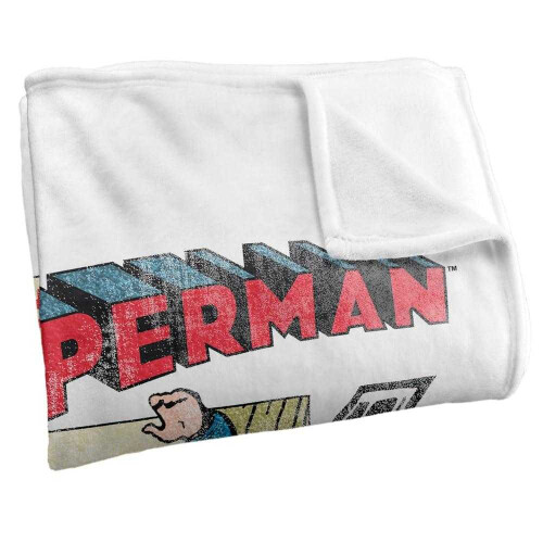 Superman (152cm x 127cm, Multicoloured) Superman Old School Flight Soft Touch Blanket 2