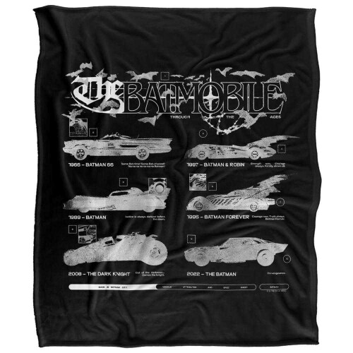 Batman (147cm x 91cm, Black) Batman Side Shots Batmobile Blanket