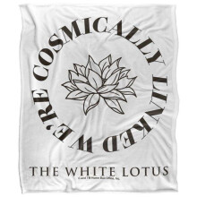 (147cm x 91cm, Multicoloured) The White Lotus Cosmic Logo Blanket