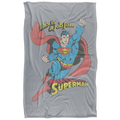 Superman (152cm x 127cm, Multicoloured) Superman On The Job Soft Touch Blanket