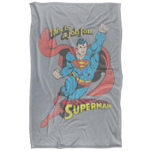 (147cm x 91cm, Multicoloured) Superman On The Job Soft Touch Blanket