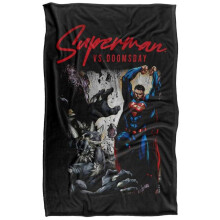 (152cm x 127cm, Multicoloured) Superman Doomsday Soft Touch Blanket