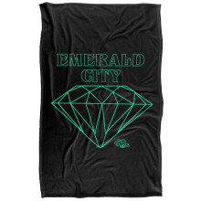 (147cm x 91cm, Black/Green) The Wizard Of Oz Emerald CIty Line Soft Touch Blanket