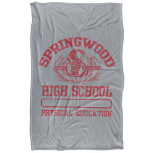 (152cm x 127cm, Grey/Red) Nightmare On Elm Street Springwood High School Blanket
