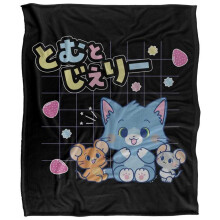 (152cm x 127cm, Multicoloured) Tom And Jerry Gokko Friend Grid Blanket
