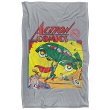 (147cm x 91cm, Multicoloured) Superman Action Comics Soft Touch Blanket