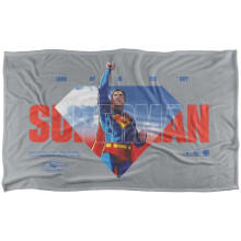 (152cm x 127cm, Multicoloured) Superman 2025 Up In The Sky Soft Touch Blanket