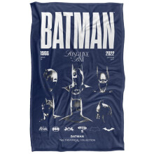 (147cm x 91cm, Navy) Batman Face Of A Hero Through The Years Blanket