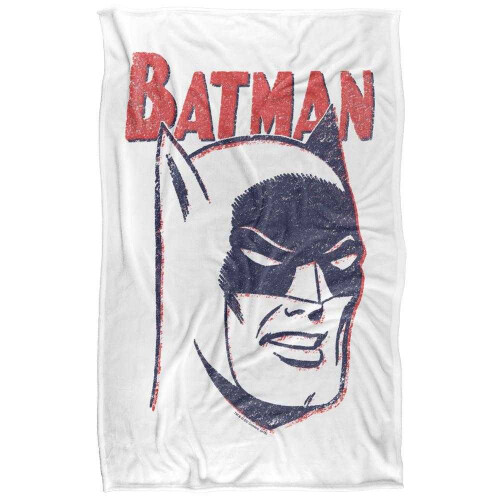 Batman (152cm x 127cm, White) Batman Crayon Soft Touch Blanket
