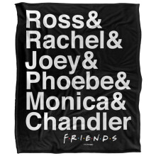 (152cm x 127cm, Black/White) Friends Chanandler Bong Blanket