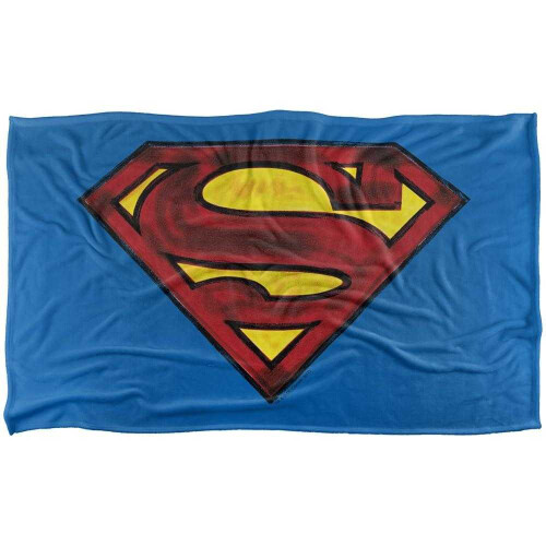 Superman (152cm x 127cm, Multicoloured) Superman Shield Soft Touch Blanket