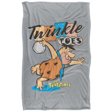 (152cm x 127cm, Grey/Brown) The Flintstones Fred Twinkle Toes Blanket