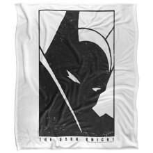 (152cm x 127cm, White/Black) Batman Icon Supersoft Blanket