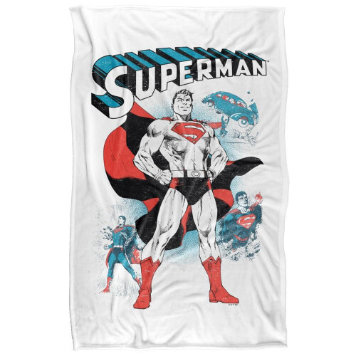Superman (152cm x 127cm, Multicoloured) Superman Pose Soft Touch Blanket
