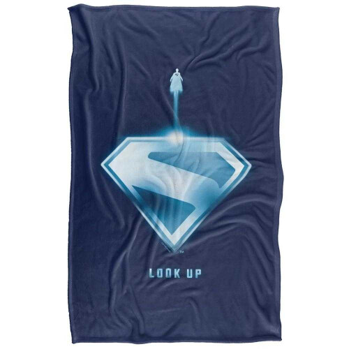 Superman (152cm x 127cm, Multicoloured) Superman 2025 Look Up Shield Soft Touch Blanket