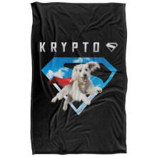 (147cm x 91cm, Multicoloured) Superman Krypto 2025 Sky Shield Soft Touch Blanket