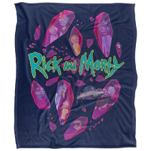 (147cm x 91cm, Multicoloured) Rick And Morty Death Crystal Futures Soft Touch Blanket