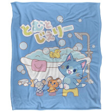 (147cm x 91cm, Multicoloured) Tom And Jerry Gokko Bath Time Soft Touch Blanket