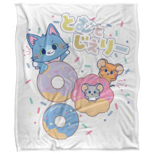 (152cm x 127cm, Multicoloured) Tom And Jerry Gokko Yum Donut Blanket