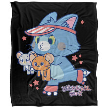(147cm x 91cm, Multicoloured) Tom And Jerry Gokko Roller Skate Blanket