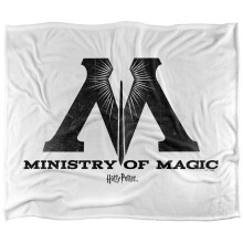 (147cm x 91cm, White) Harry Potter Ministry Of Magic Blanket
