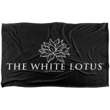 (147cm x 91cm, Multicoloured) The White Lotus Dark Logo Blanket
